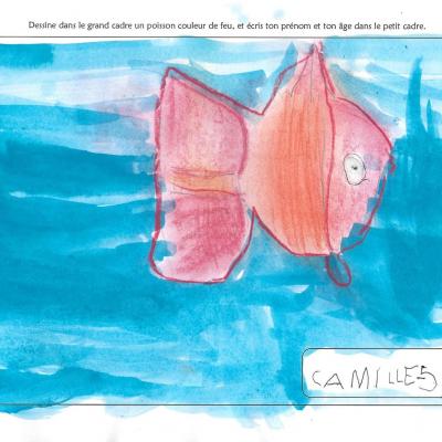 4 dessin poisson camille 5 ans