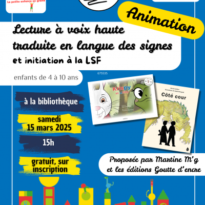 Affiche lsf ed goutte d encre bleu ciel